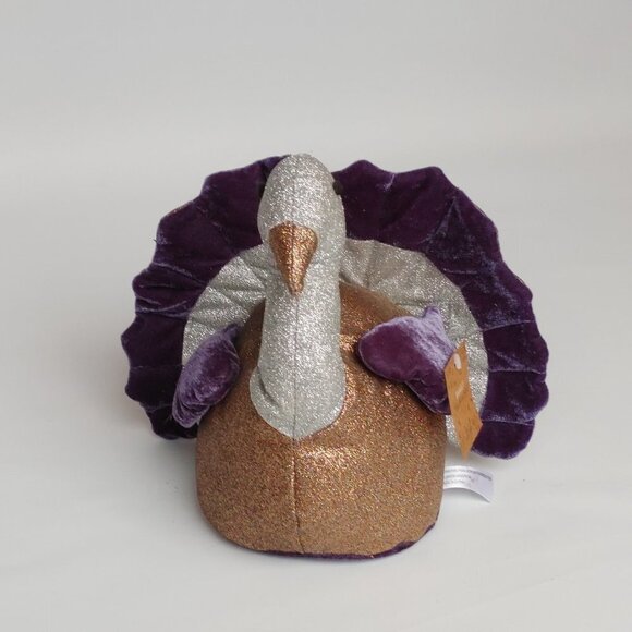 ADORABLE Thanksgiving Turkey Centerpiece Glitter Plush BNWT - Picture 8 of 8